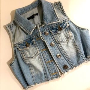 Crop Denim Vest